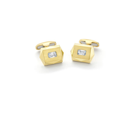 Jazz Yellow Gold Ashoka Diamond Cufflinks | Boodles