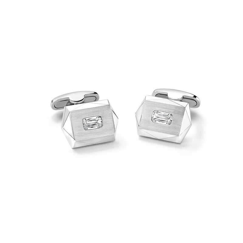 Jazz White Gold Ashoka Diamond Cufflinks