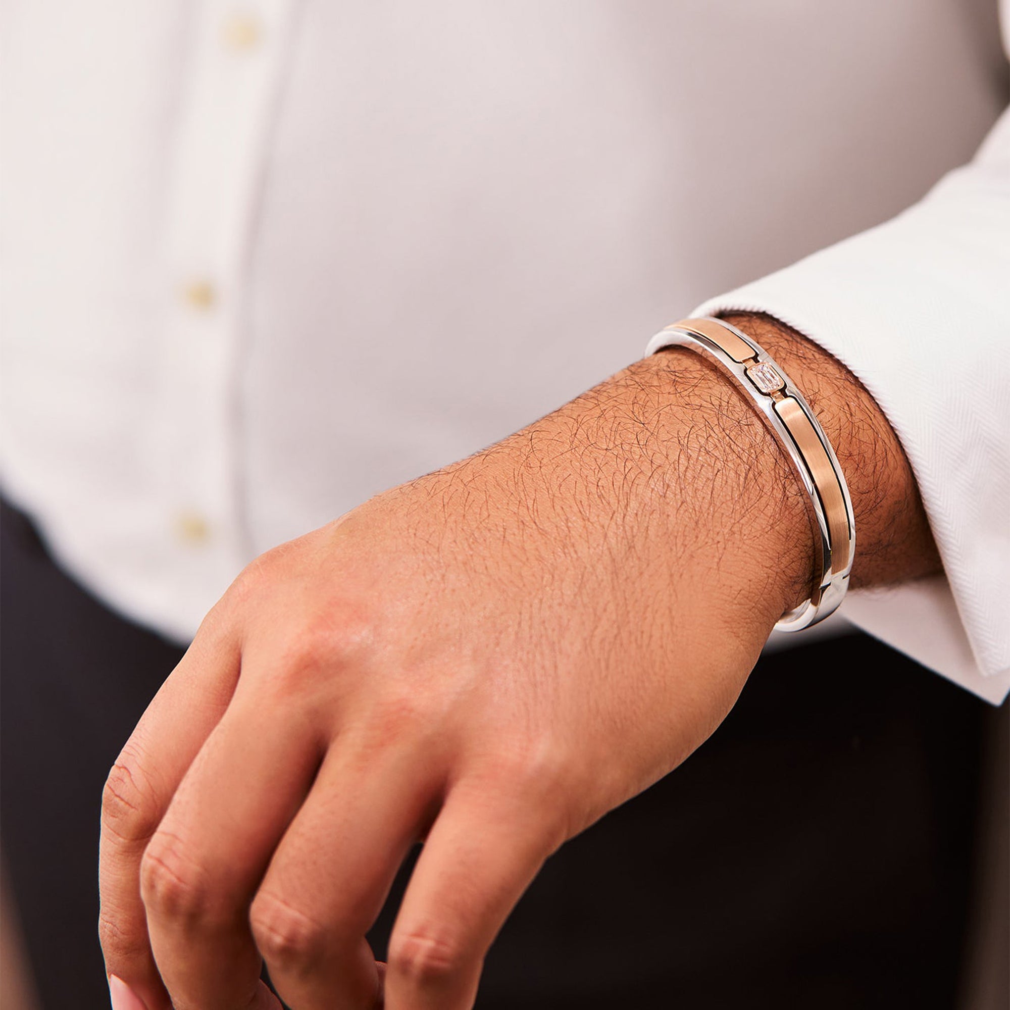 Manhattan Ashoka White and Rose Gold Bangle