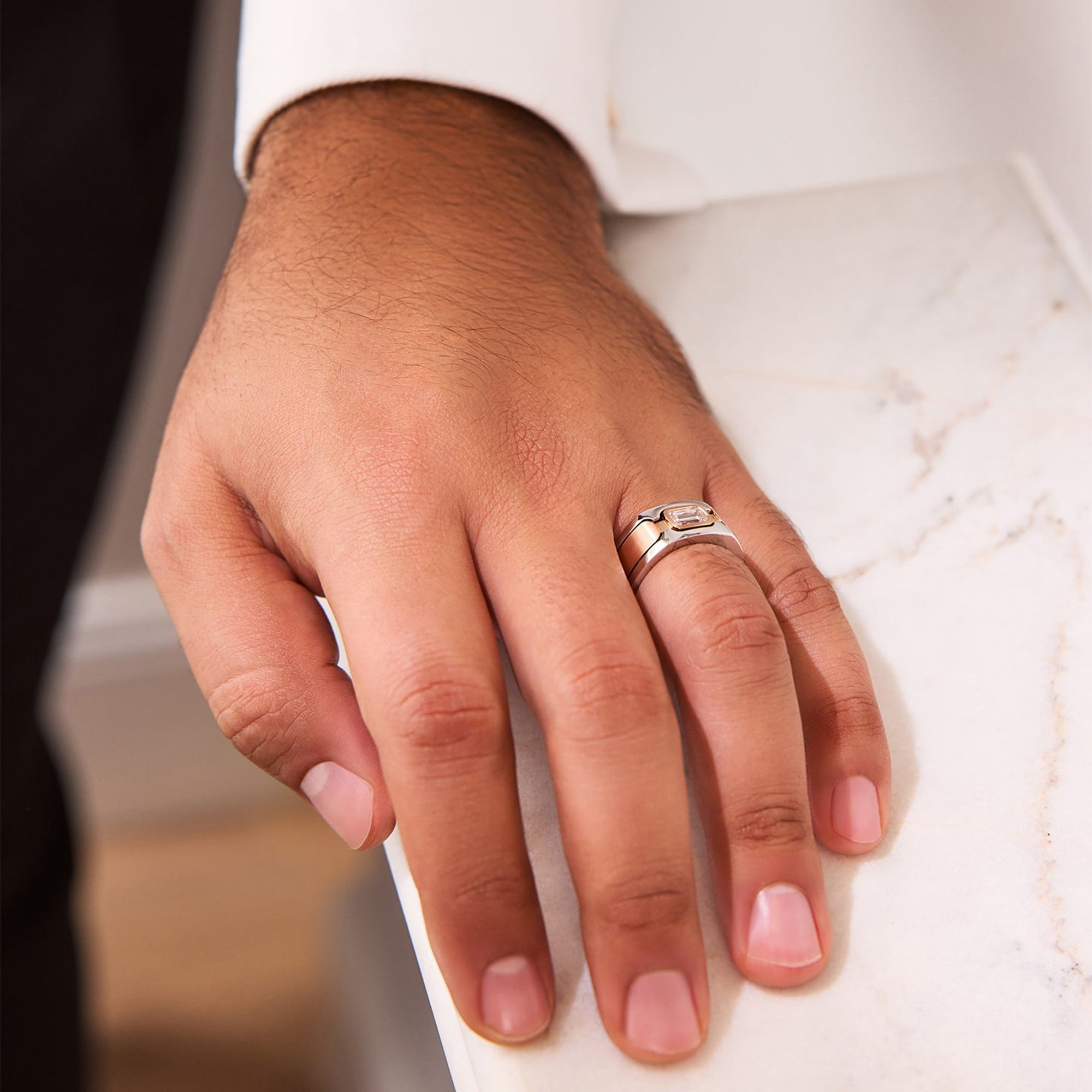 Manhattan Ashoka White and Rose Gold Ring
