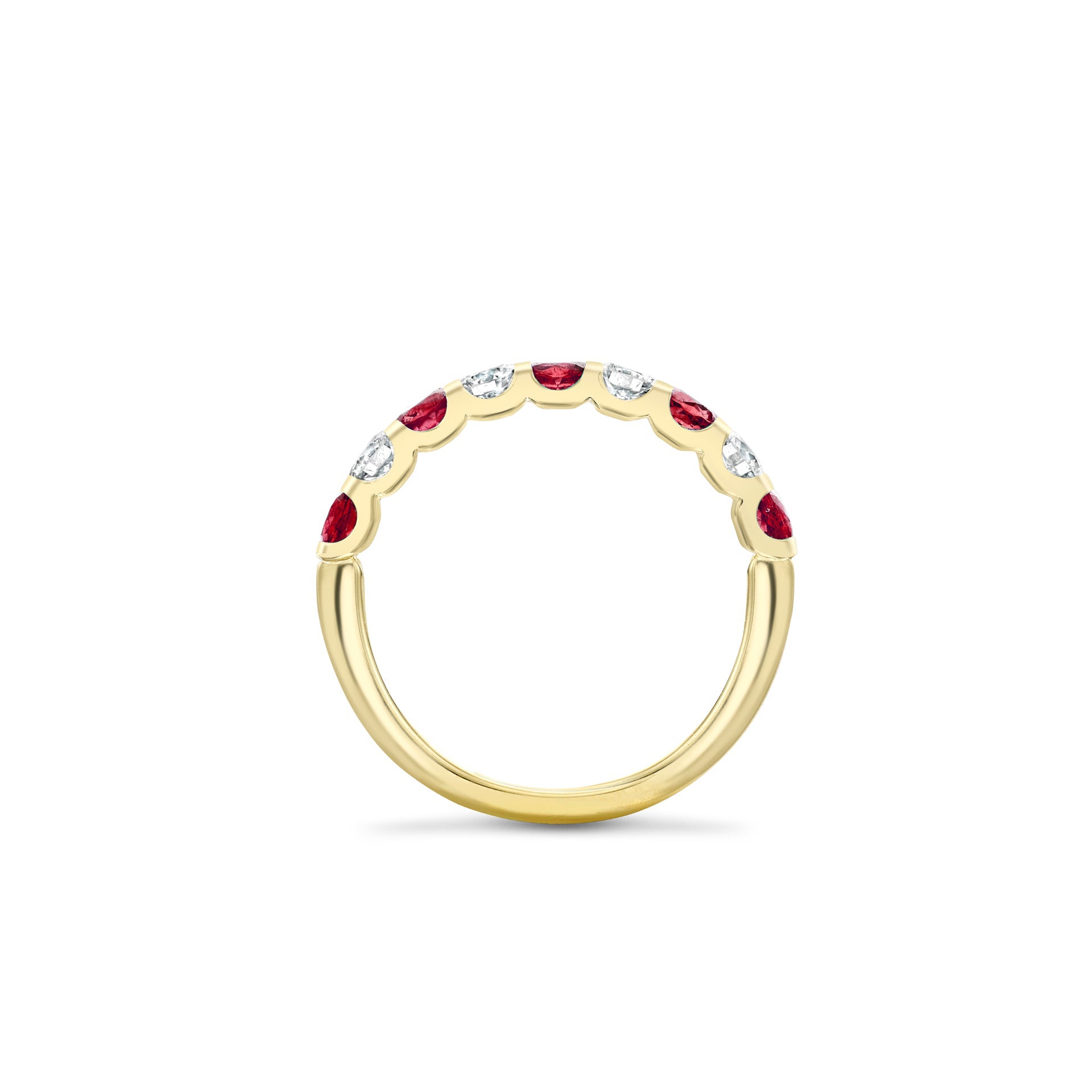 Classic Ruby and Diamond Yellow Gold Eternity Ring