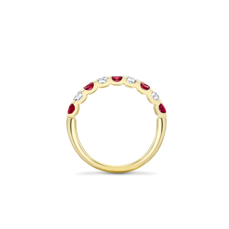 Classic Ruby and Diamond Yellow Gold Eternity Ring