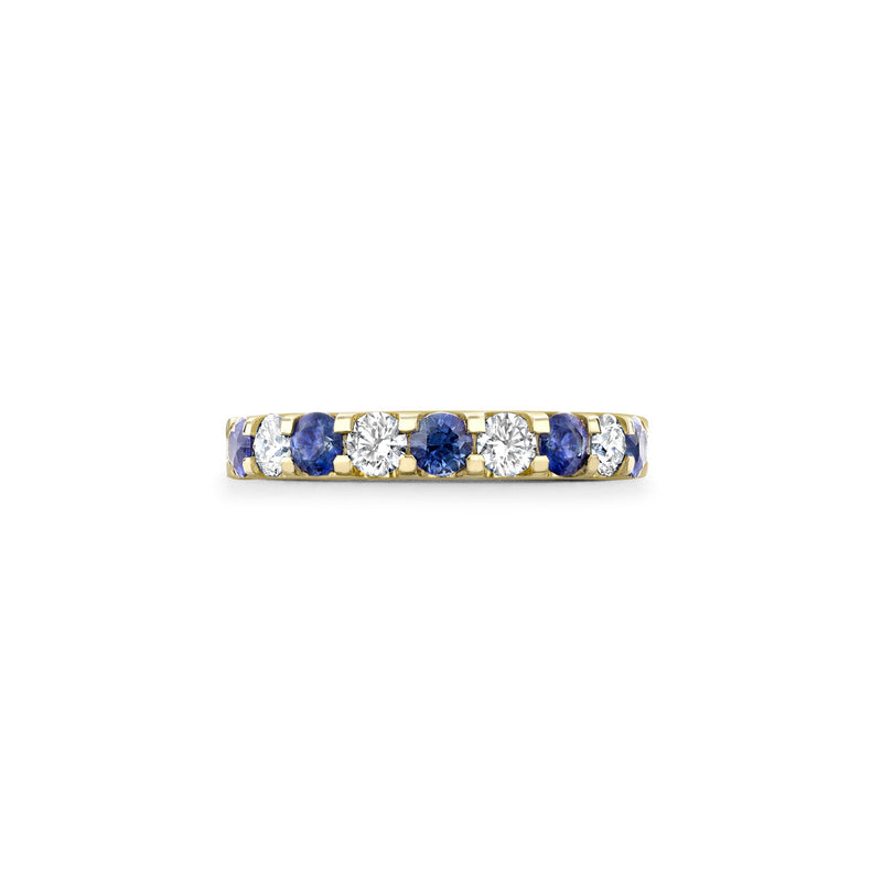Classic Sapphire and Diamond Yellow Gold Eternity Ring