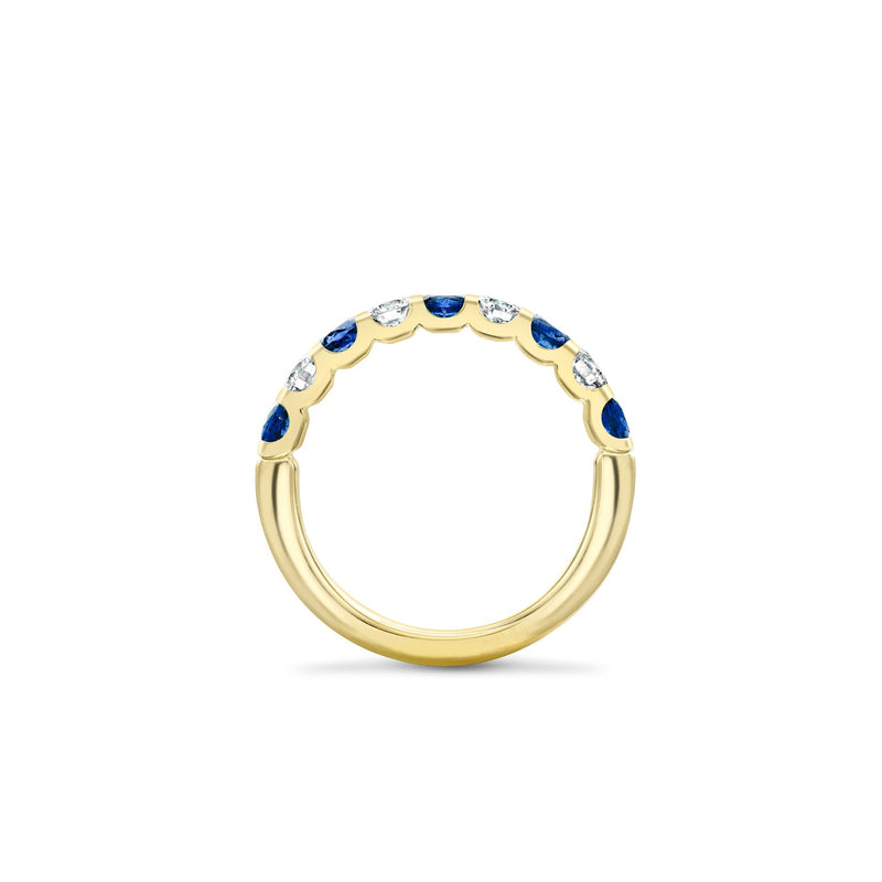 Classic Sapphire and Diamond Yellow Gold Eternity Ring