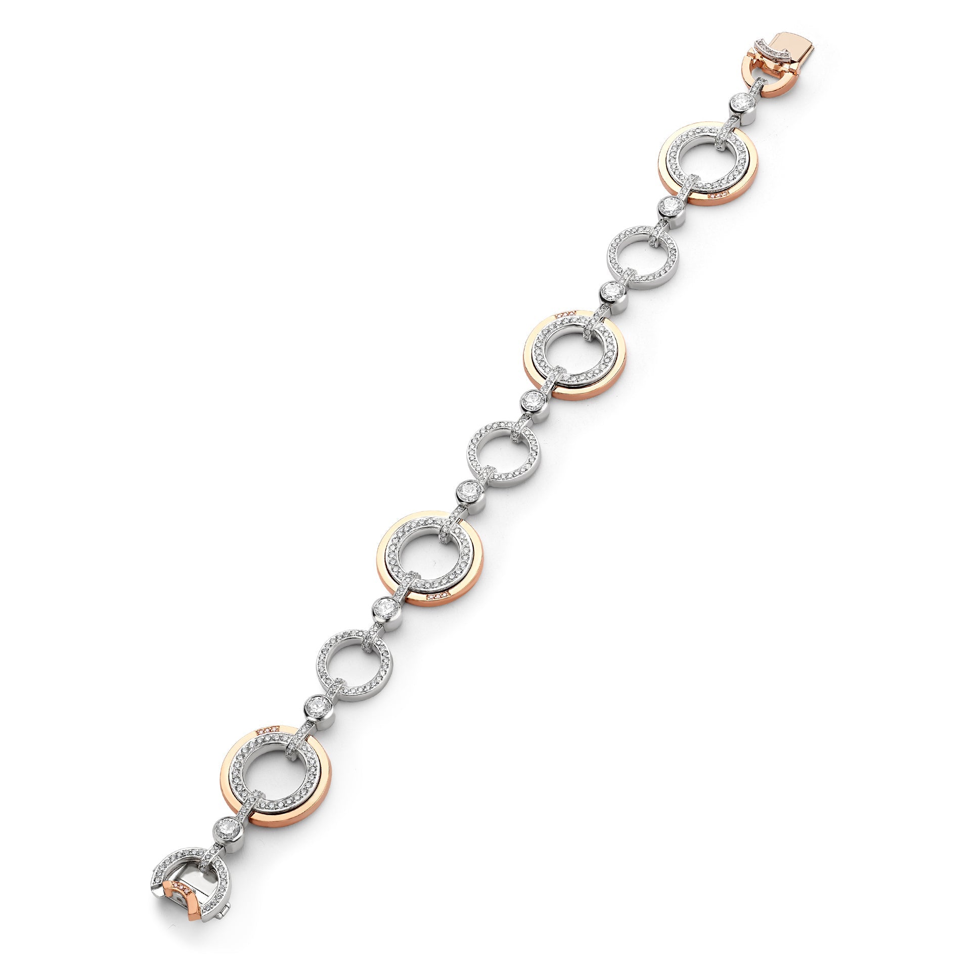 Roulette Pink Diamond Rose Gold and Platinum Bracelet