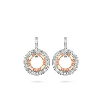 Roulette Pink Diamond Rose Gold and Platinum Earrings