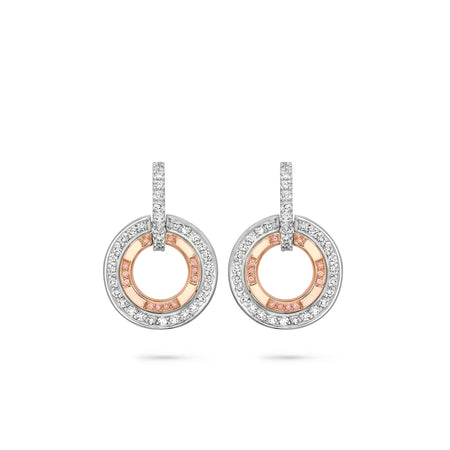 Roulette Pink Diamond Rose Gold and Platinum Earrings