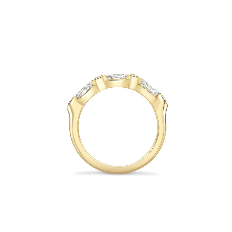 Classic Marquise and Pink Diamond Yellow Gold Eternity Ring