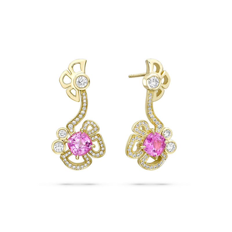 A Family Journey Barcelona Sapphire Yellow Gold Earrings