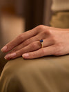 Trilogy Cupid Oval Sapphire Yellow Gold Ring