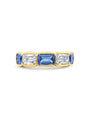 Classic Ashoka Sapphire Diamond Yellow Gold Ring