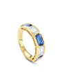 Classic Ashoka Sapphire Diamond Yellow Gold Ring