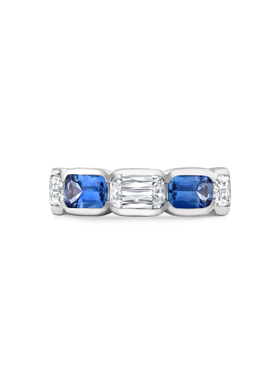 Classic Ashoka Sapphire Diamond Ring