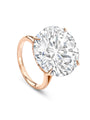 Classic Large Brilliant Cut Diamond Rose Gold Ring