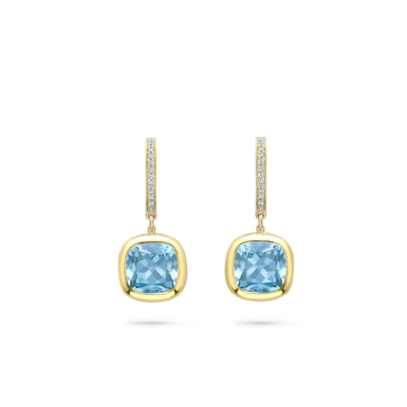 Florentine Dolce Vita Cushion Aquamarine Earrings