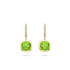 Florentine Dolce Vita Cushion Peridot Yellow Gold Earrings