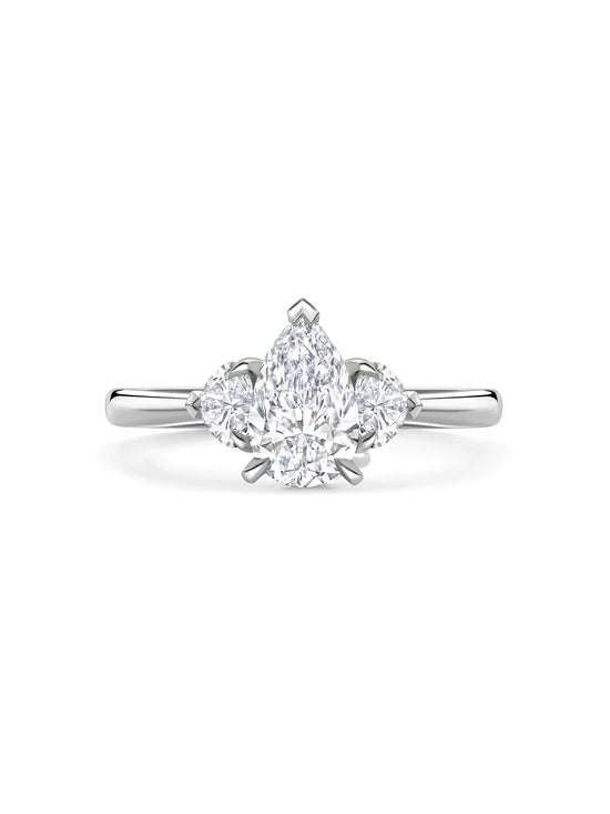Harmony Trilogy Pear Diamond Platinum Ring