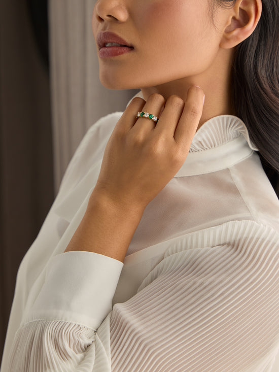 Classic Evermore Medium Emerald Diamond Eternity Ring