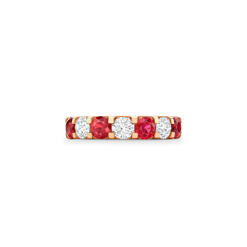 Classic Medium Ruby Diamond Yellow Gold Eternity Ring