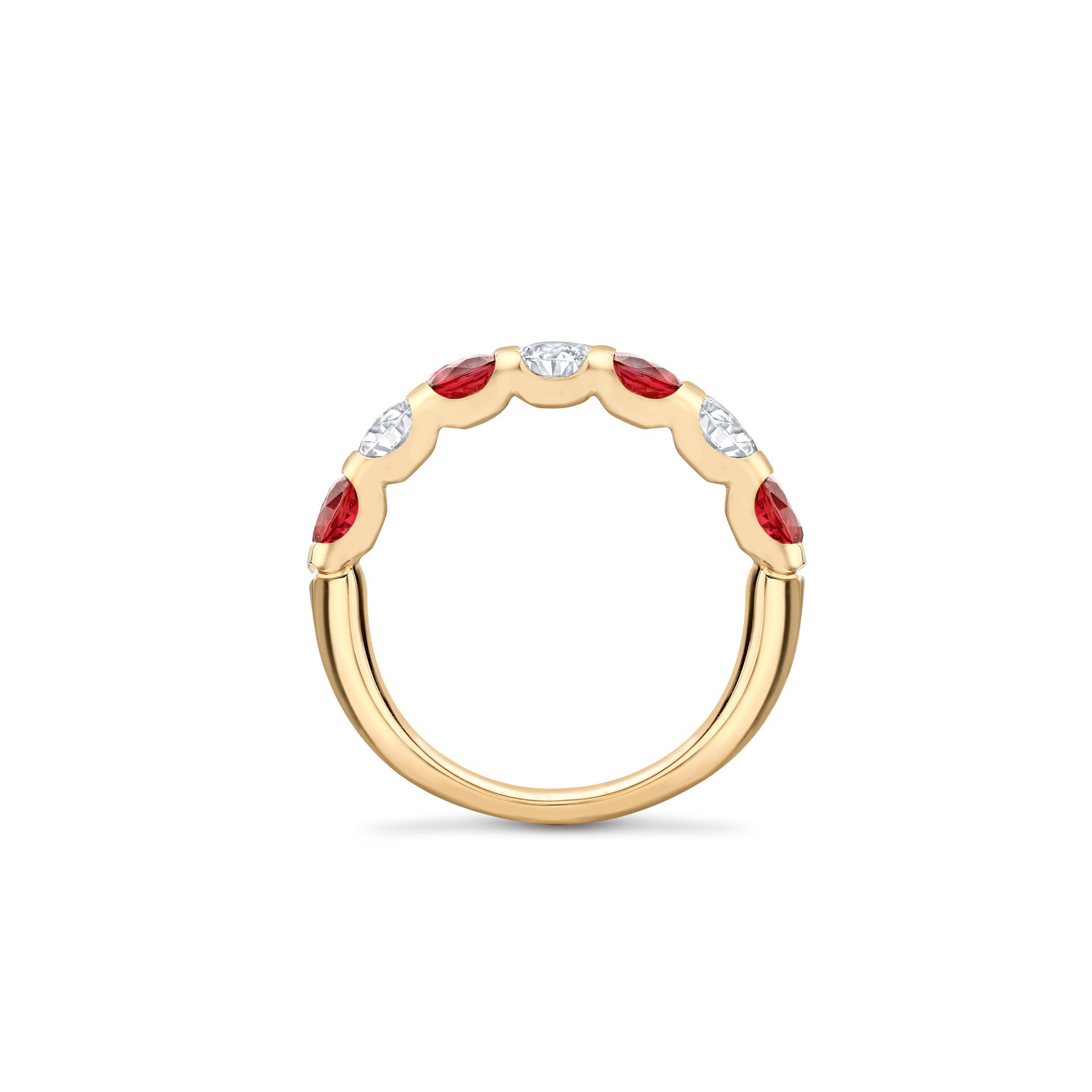Classic Medium Ruby Diamond Yellow Gold Eternity Ring