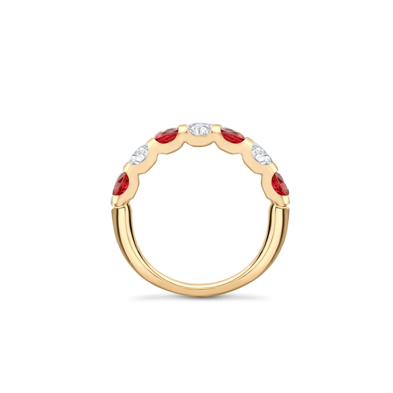 Classic Medium Ruby Diamond Yellow Gold Eternity Ring