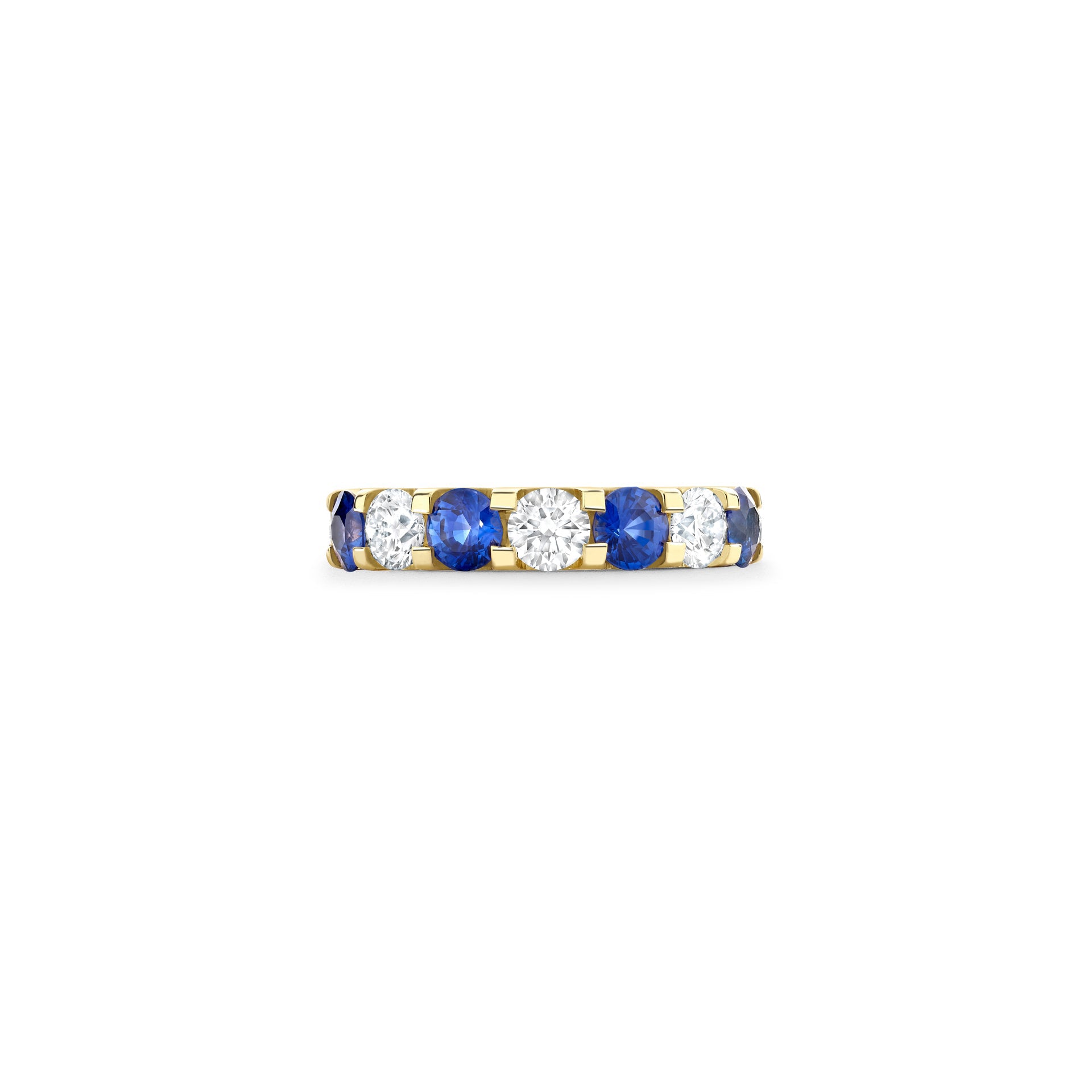 Classic Medium Sapphire Diamond Yellow Gold Eternity Ring