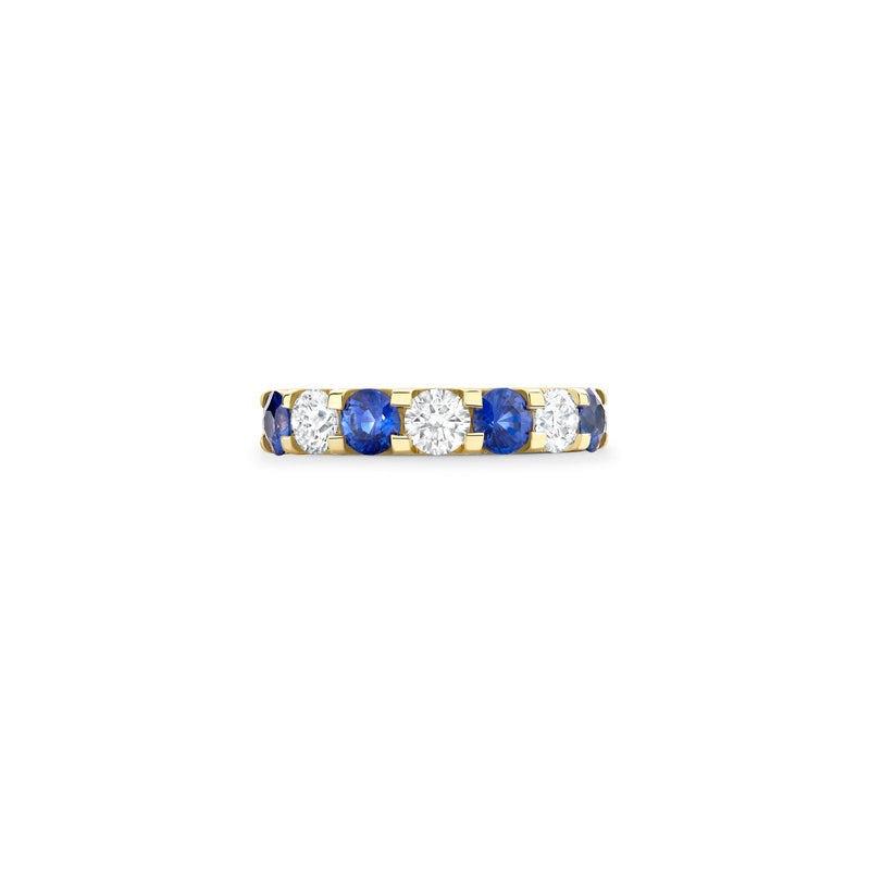 Classic Medium Sapphire Diamond Yellow Gold Eternity Ring