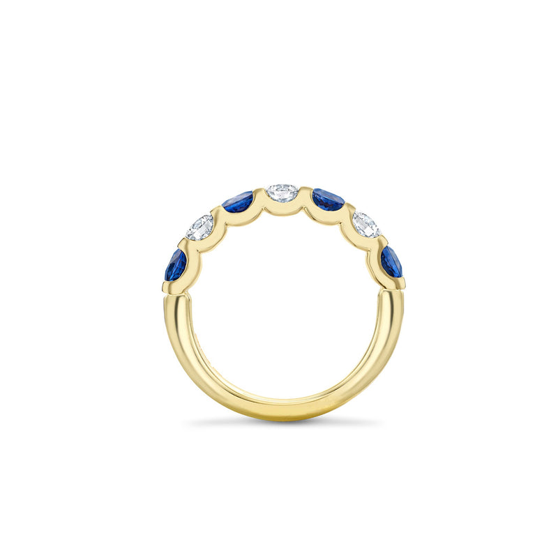 Classic Medium Sapphire Diamond Yellow Gold Eternity Ring