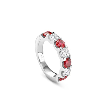 Classic Evermore Medium Ruby Diamond Platinum Eternity Ring
