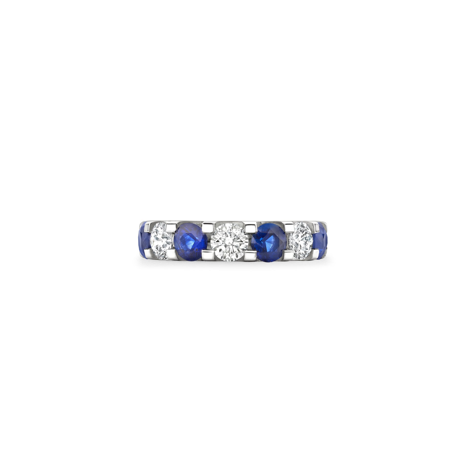Classic Medium Sapphire Diamond Platinum Eternity Ring