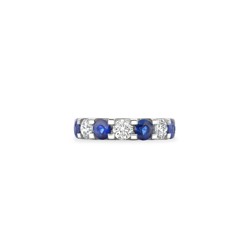 Classic Medium Sapphire Diamond Platinum Eternity Ring