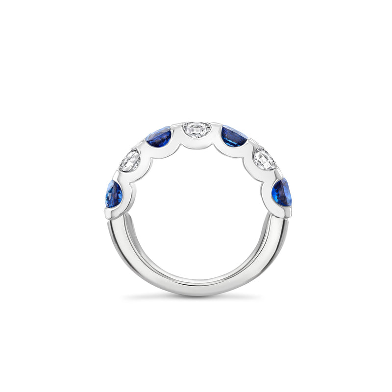 Classic Medium Sapphire Diamond Platinum Eternity Ring