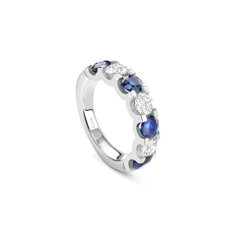 Classic Evermore Medium Sapphire Diamond Platinum Eternity Ring