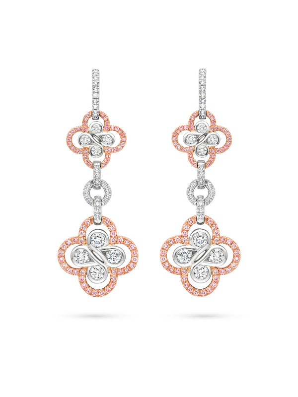 Be Boodles Pink Diamond Drop Earrings