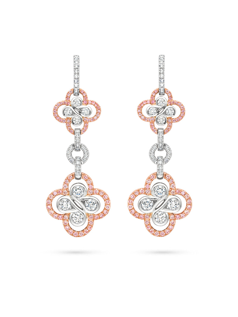 Be Boodles Pink Diamond Drop Earrings