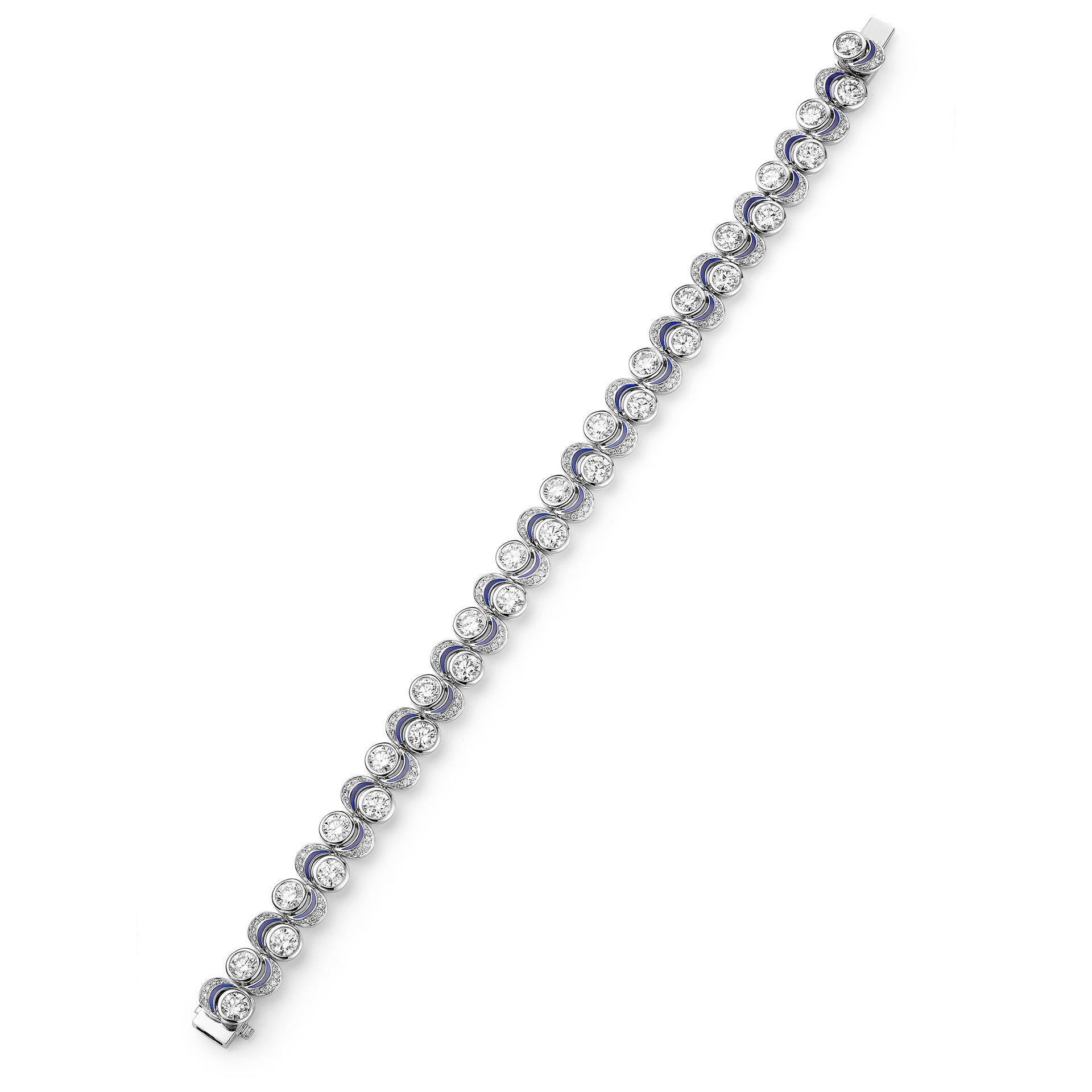 Over the Moon Platinum Diamond Bracelet