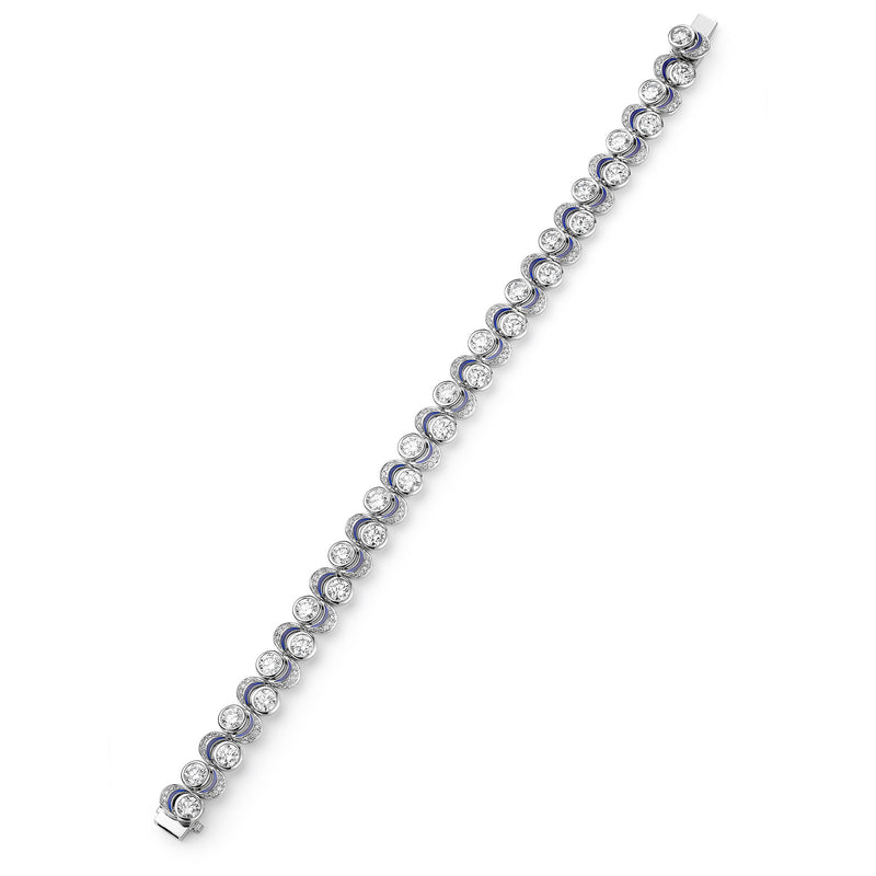 Over the Moon Platinum Diamond Bracelet