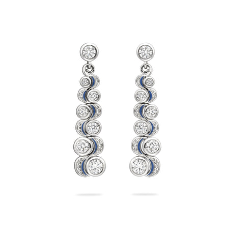 Over the Moon Diamond Platinum Drop Earrings