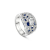St. Tropez Blue Enamel Diamond Platinum Ring