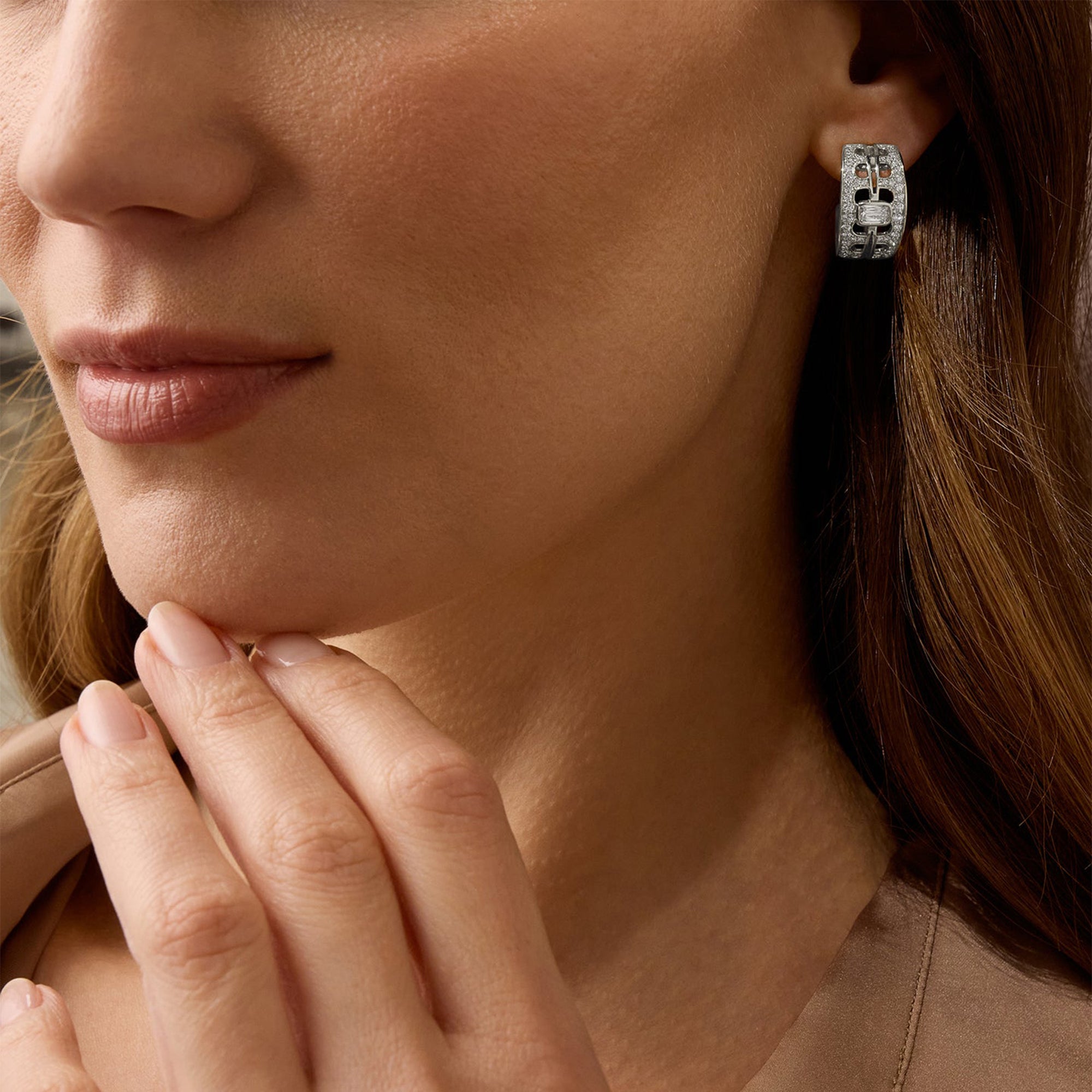 The National Gallery Perspective Ashoka Platinum Earrings