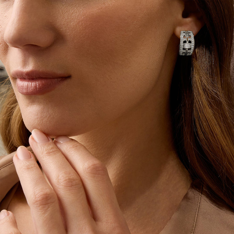 The National Gallery Perspective Ashoka Platinum Earrings