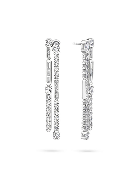 The National Gallery Play of Light Platinum Drop Earrings