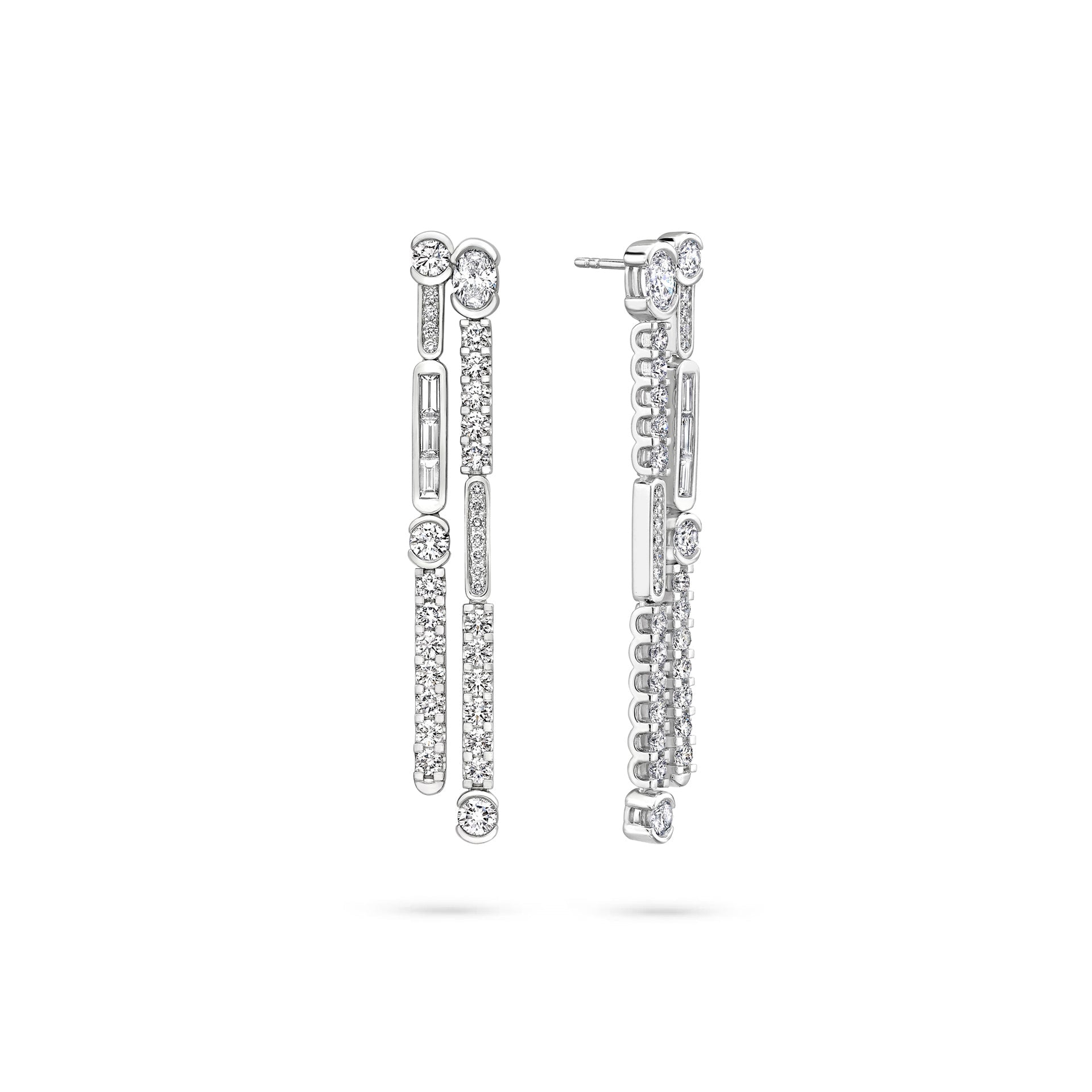 Play of Light Platinum Drop Earrings