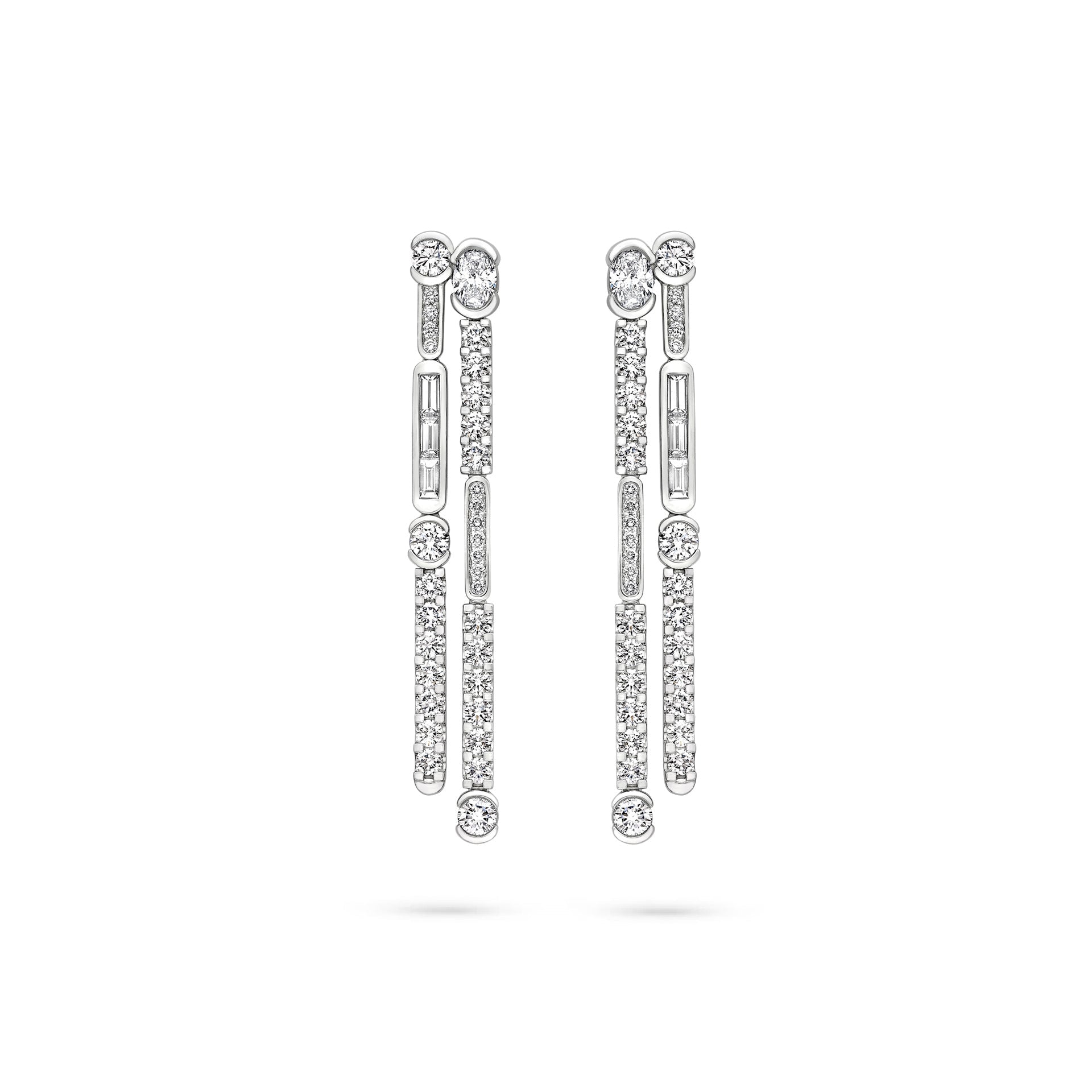 Play of Light Platinum Drop Earrings