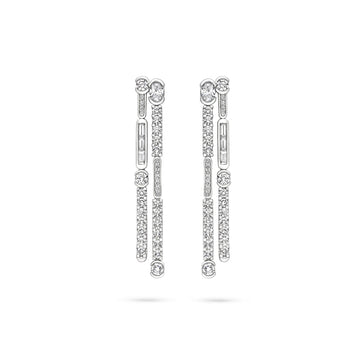 The National Gallery Play of Light Platinum Drop Earrings
