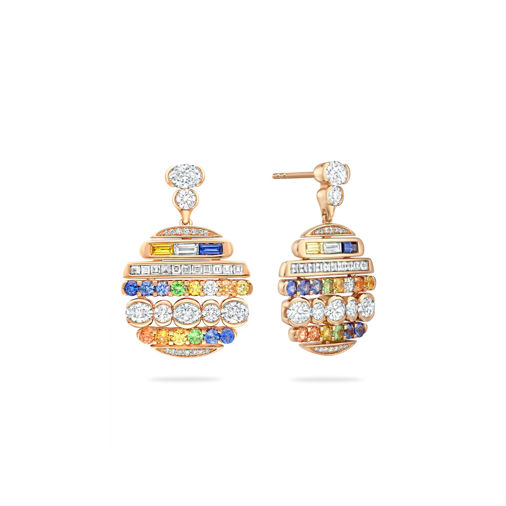 Play of Light Rose Gold Drop Earrings