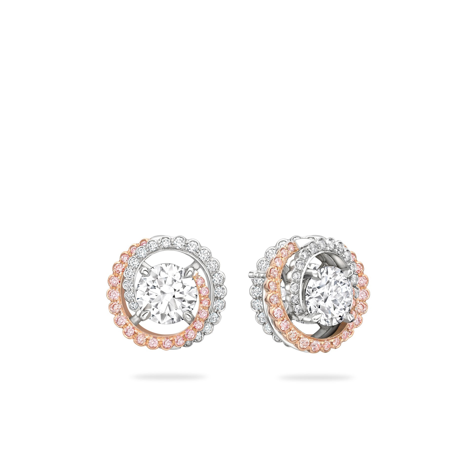 Monaco Pink and White Diamond Stud Earrings | Boodles