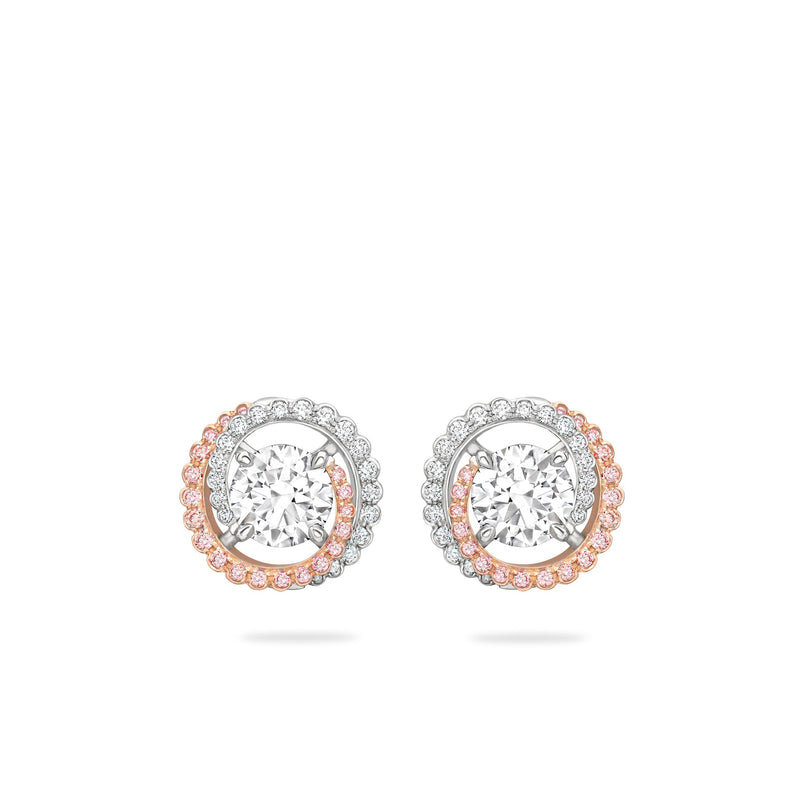 Monaco Pink and White Diamond Stud Earrings | Boodles
