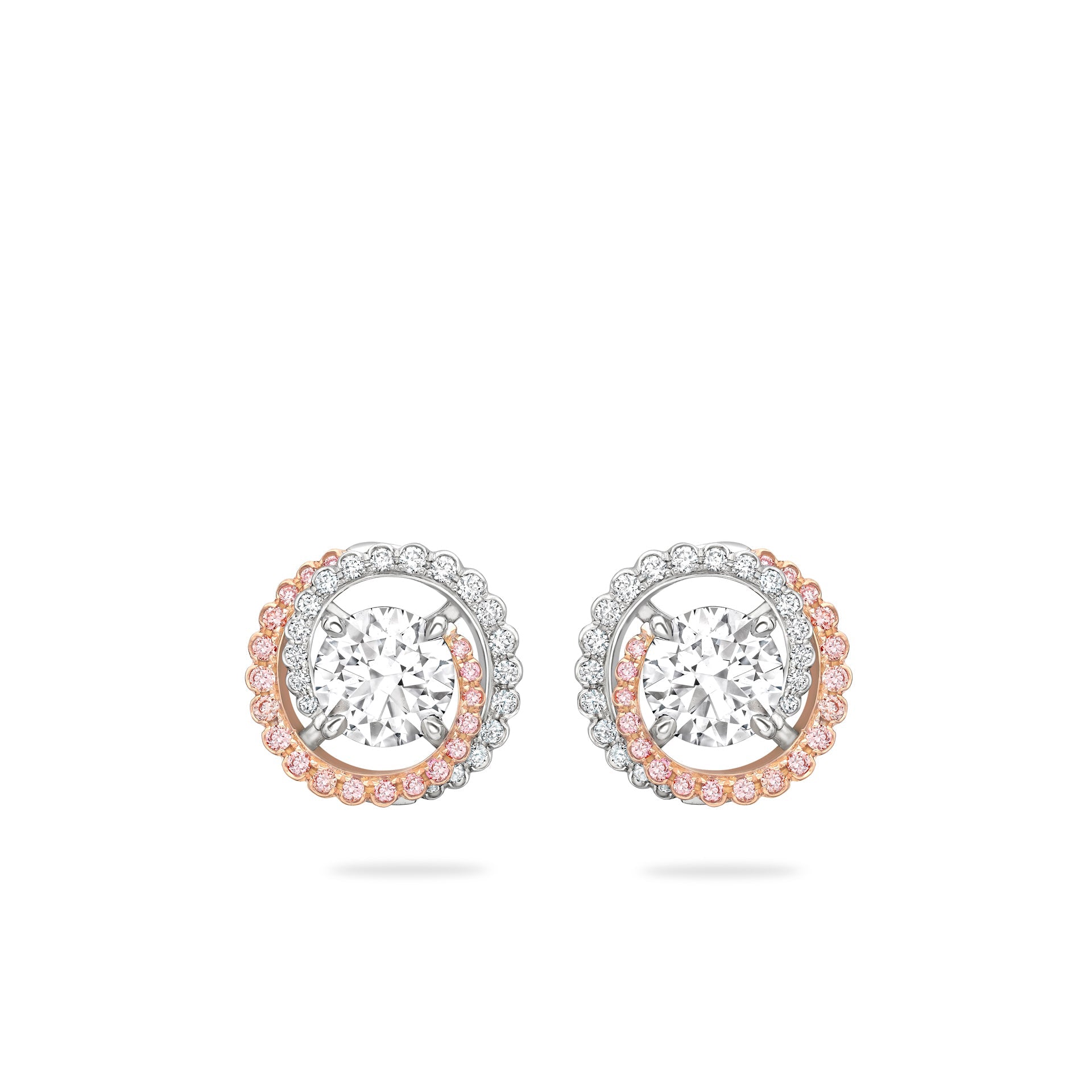 Monaco Pink and White Diamond Stud Earrings | Boodles