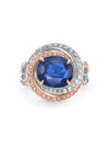 Monaco Cushion Sapphire and Pink Diamond Ring